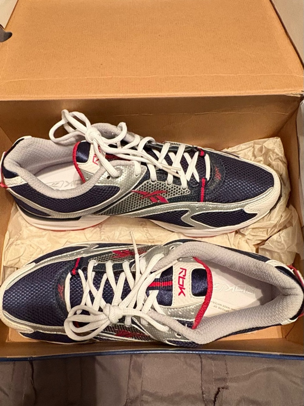 Reebok Men's Navy, Silver and Red Athletic Sneakers - Picture 6 of 6